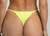 Navy Blue and Lime Green Flower Print Amores Bikini Bottom - Aleccra