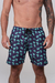 Men's Navy Leaves Print Shorts