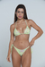 Lime Green Floral Print Crunch Bikini Top on internet