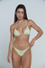 Braguita de Bikini Estampado Floral Verde Lima con Lazos en los Lados en internet