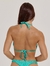 Top de Bikini Cortininha Texturizado En Turquesa - comprar online