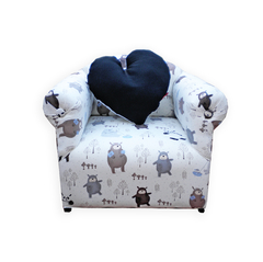 Sillón Infantil Simple Modelo Bears + Almohadón Corazón