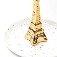 Plato blanco Torre Eiffel 10x8cm. - comprar online