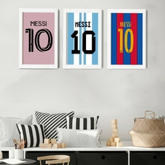 Combo x3 Cuadros Messi Miami Argentina y Barcelona (COM-3001) - comprar online