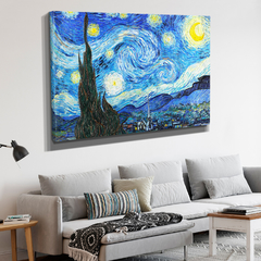 Cuadro Lienzo Arte - Pintura Van Gogh La noche estrellada (LIE-300)