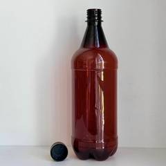 Botella De Cerveza Plástica De 1 litro Pet Color Ambar C/tapa - comprar online