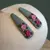 Tic Tac Clássico com Bordado Rosa | Par 100% Linho Verde - comprar online
