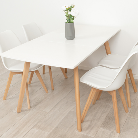 Mesa Extensible Tulip 120 a 160 Blanca