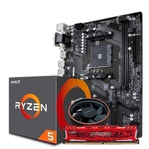 Combo Ryzen 5 5500 + MB A520 GIGABYTE + DDR4 16GB 3200MHZ (SIN VIDEO)