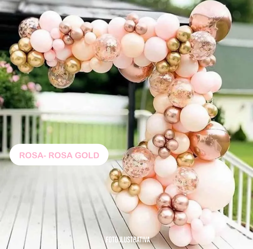 Arco de Globos Rosa- Rosa Gold - Comprar en Bekos Party
