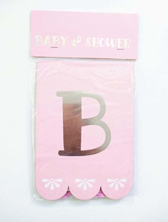 Banderín Baby Shower c/letra plateada (Varios colores) - comprar online