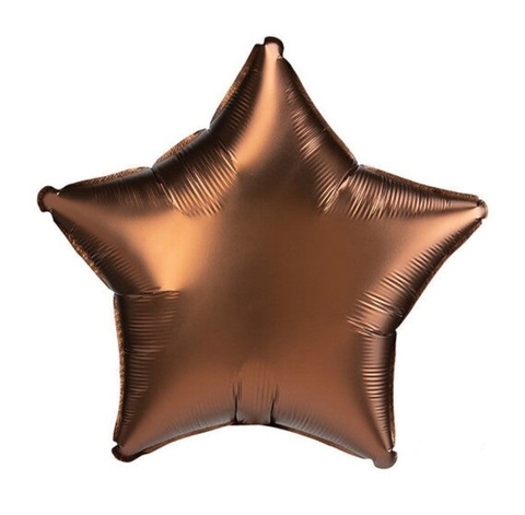 Globo Estrella Satin 45cm Chocolate