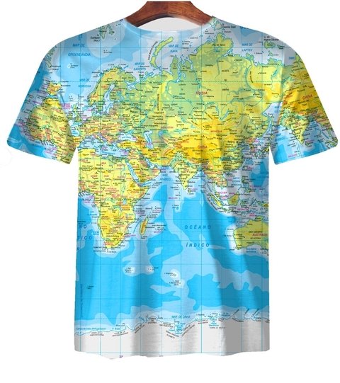 Remera ZT-0513 - Planisferio (Mapa mundial) - comprar online