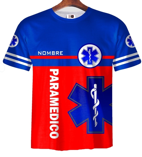 Remera ZT-0662C - Emergencias Medicas 2 (Paramedicos) Rojo y Azul