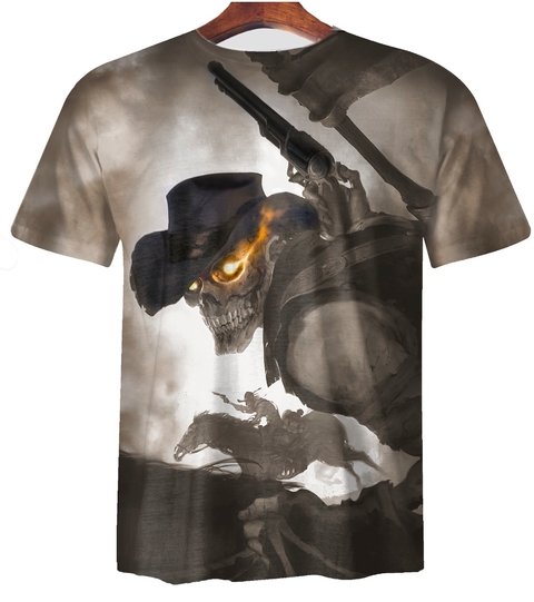 Remera ZT-0685 - Calavera Cowboy - comprar online