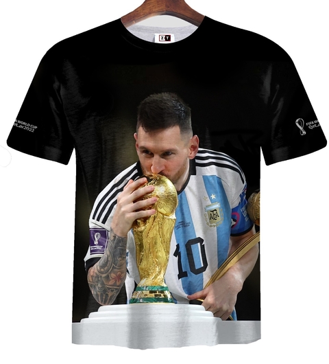 Remera ZT-1117 - Messi Besando la Copa del Mundo
