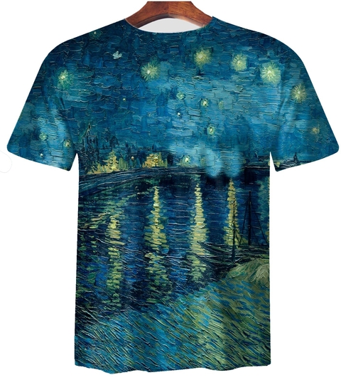 Remera ZT-1158 - Van Gogh 10 Noche Estrellada sobre el Rodano - comprar online