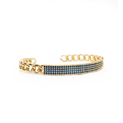 Bracelete com zirconias safira em ouro 18kl - comprar online
