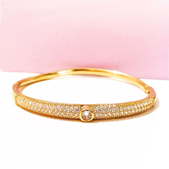 Bracelete cravejado de zirconias em ouro 18kl - comprar online