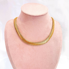 Choker de malha grossa em ouro 18kl