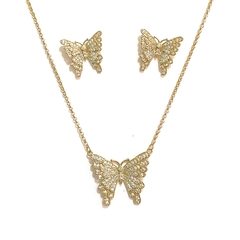Conjunto de borboleta cravejada com zirconias cristal - comprar online