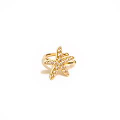 Piercing fake estrela do mar cravejado em ouro 18kl