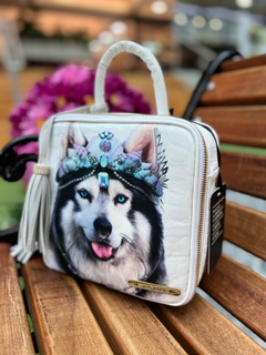 BOLSO CUADRADO BLANCO LOBO SIBERIANO