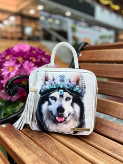 BOLSO CUADRADO BLANCO LOBO SIBERIANO - comprar online