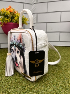 BOLSO CUADRADO BLANCO LOBO SIBERIANO - ALMAMOR