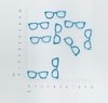 Oculos Quadrado M Eva - Azul Claro Glitter