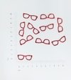 Oculos Quadrado M EVA vermelho Glitter