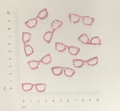 Oculos Quadrado M EVA Rosa Glitter
