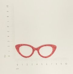 Oculos Grande Gatinho EVA Vermelho Glitter