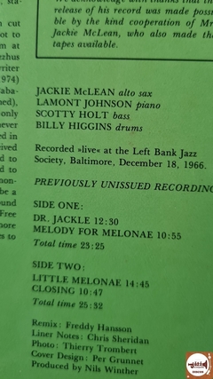 Jackie McLean Quartet - Dr. Jackle (Import. Dinamarca) - Jazz & Companhia Discos