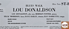 Lou Donaldson - Blues Walk (Imp. EUA / 2022 / Blue Note) - Jazz & Companhia Discos