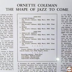 Ornette Coleman - The Shape Of Jazz To Come (Novo / Lacrado / 180g) - Jazz & Companhia Discos