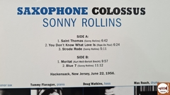 Sonny Rollins - Saxophone Colossus (Ed. Limitada / Vinil Azul) - Jazz & Companhia Discos