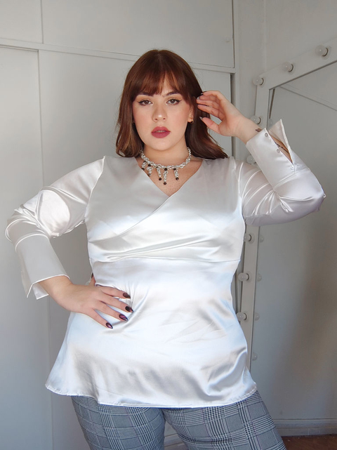 Blusa Mady de saten elastizado Belle Brunette