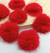 Meio Pompom Vermelho Peluciado 4cm Pacote com 10 peças ref.1576-1 - comprar online