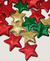 12 Aplique Estrela de Natal para Decoração Laços e Tiaras