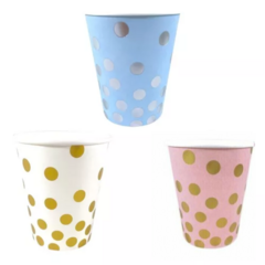 VASOS POLIPAPEL CON LUNARES (pack 6u.)