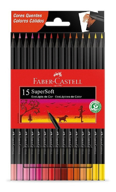 EcoLapiz Faber Castell Super Soft 15 calidos