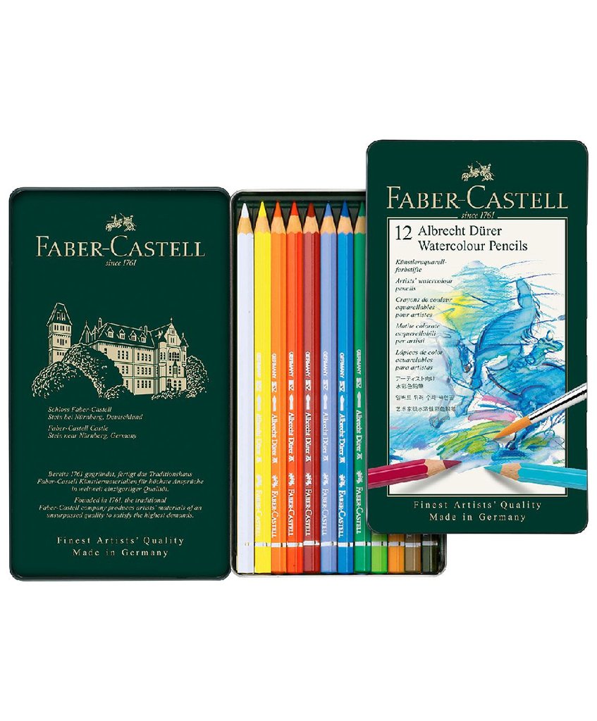Lápices Acuarelables Lata X 12 Colores Faber Castell