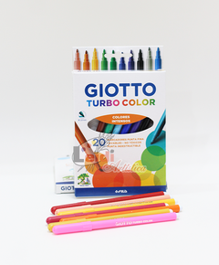Kit colores Giotto: Block de 40 hojas + Marcadores x20 + Crayones x12 - tienda online