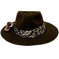 Sombrero Australiano Fieltro Pañuelo Leopardo