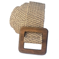 Cinturon de Rafia Cubic Madera - Compania de Sombreros