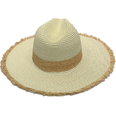 SOMBRERO RAFIA ALA LARGA DESFLECADO - comprar online