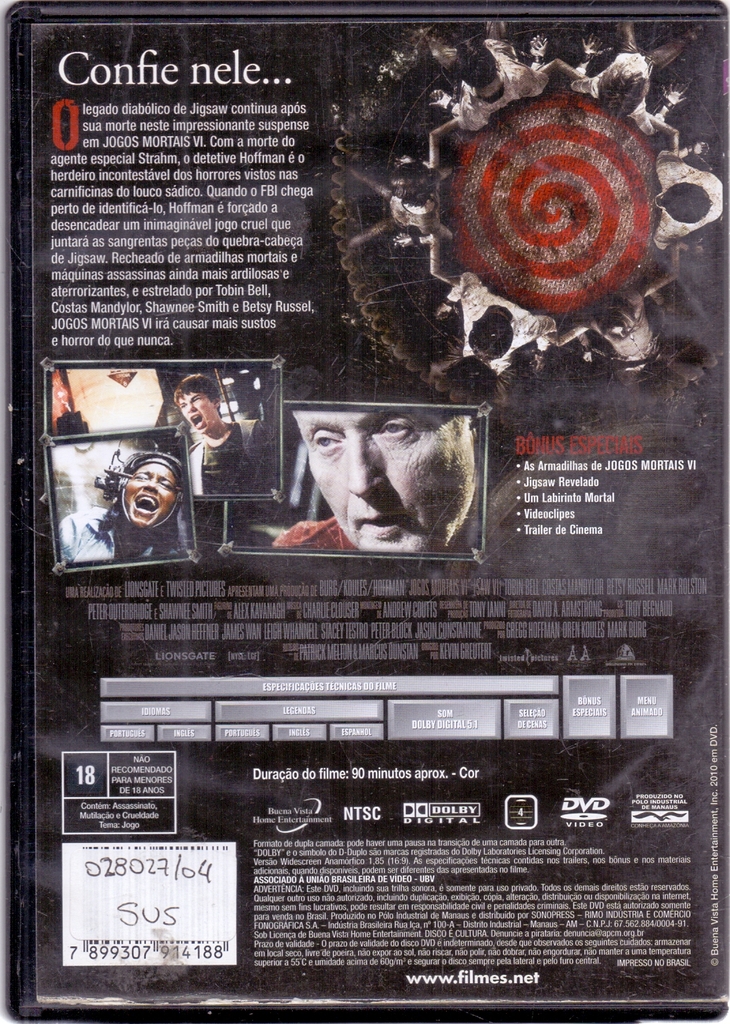 DVD JOGOS MORTAIS 6 / ELE ME AJUDOU SAW 6 [13]