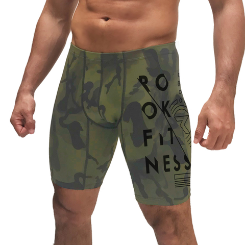 Calza Corta Hombre Camo Fitness Oliva