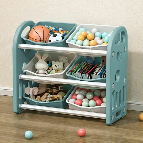 MUEBLE JUGUETERO ORGANIZADOR - VERDE AQUA